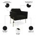 Poltrona Para Sala Pé Metal Dourado Kit 2 Ana Suede Preto - Ibiza
