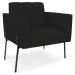 Poltrona Para Sala Pé Metal Preto Kit 2 Ana Linho Preto - Ibiza
