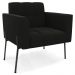 Poltrona Para Sala Pé Metal Preto Kit 2 Ana Suede Preto - Ibiza