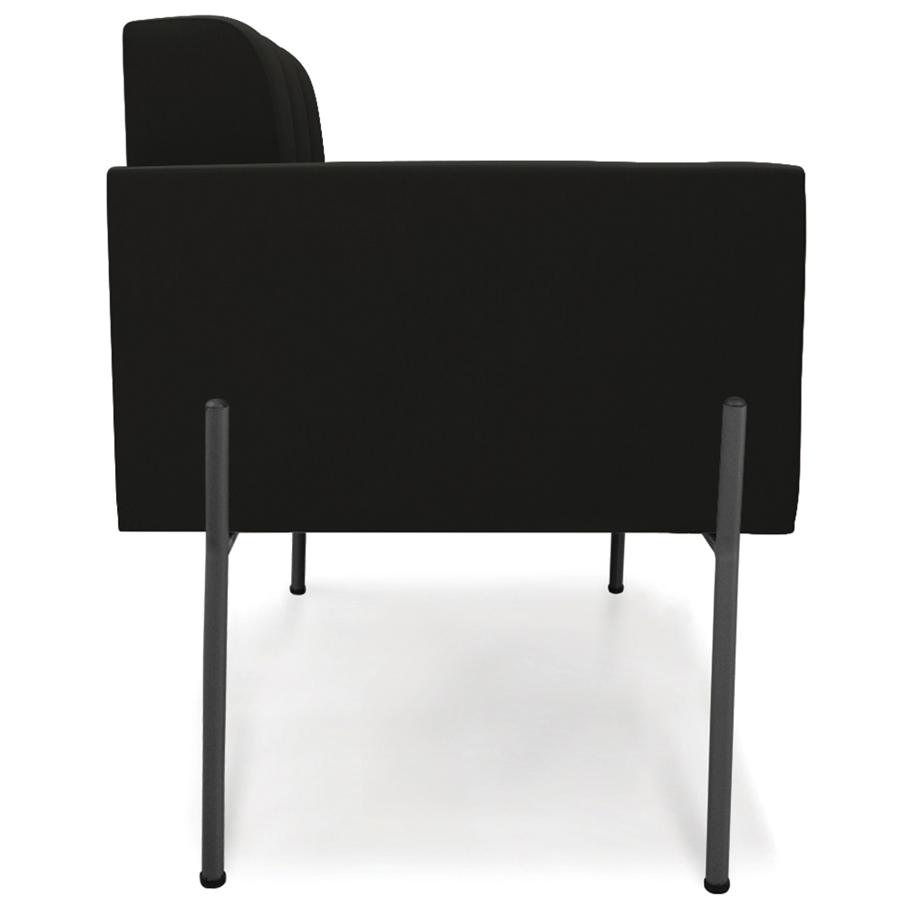 Poltrona Para Sala Pé Metal Preto Kit 2 Ana Suede Preto - Ibiza