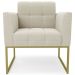 Poltrona Sala Base Industrial Dourado Kit 2 Ana Bouclé Bege - Ibiza