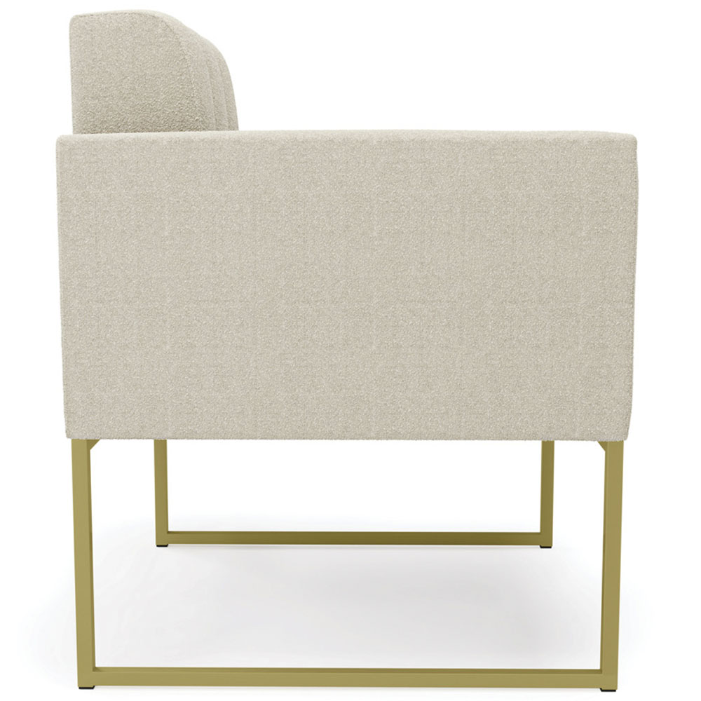 Poltrona Sala Base Industrial Dourado Kit 2 Ana Bouclé Bege - Ibiza