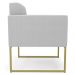 Poltrona Sala Base Industrial Dourado Kit 2 Ana Bouclé Cinza - Ibiza