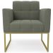 Poltrona Sala Base Industrial Dourado Kit 2 Ana Bouclé Menta - Ibiza