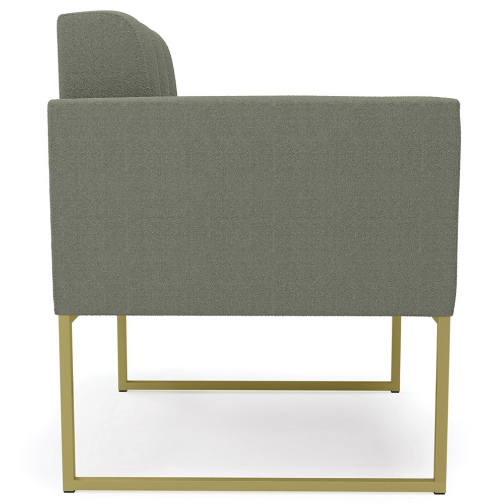 Poltrona Sala Base Industrial Dourado Kit 2 Ana Bouclé Menta - Ibiza