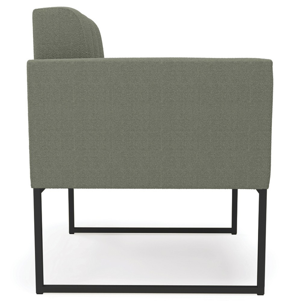 Poltrona Sala Base Industrial Preto Kit 2 Ana Bouclé Menta - Ibiza