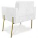 Poltrona Sala Pé Metal Dourado Kit 2 Ana Sintético PU Branco - Ibiza