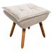 Puff Decorativo Sala de Estar Pés Palito Opla Suede Bege - Ibiza