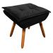 Puff Decorativo Sala de Estar Pés Palito Opla Suede Preto - Ibiza