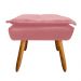 Puff Decorativo Sala de Estar Pés Palito Opla Suede Rose - Ibiza