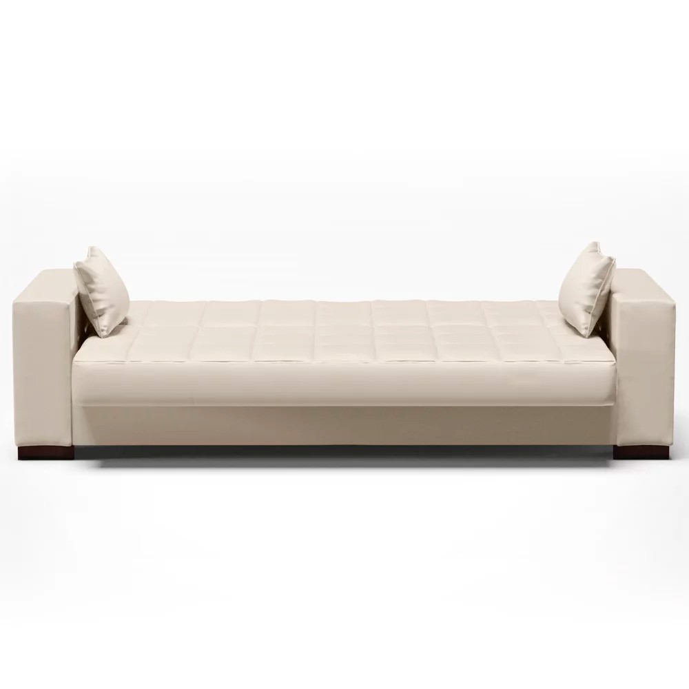 Sofá Cama para Sala de Estar Lisboa Corino Bege - Ibiza