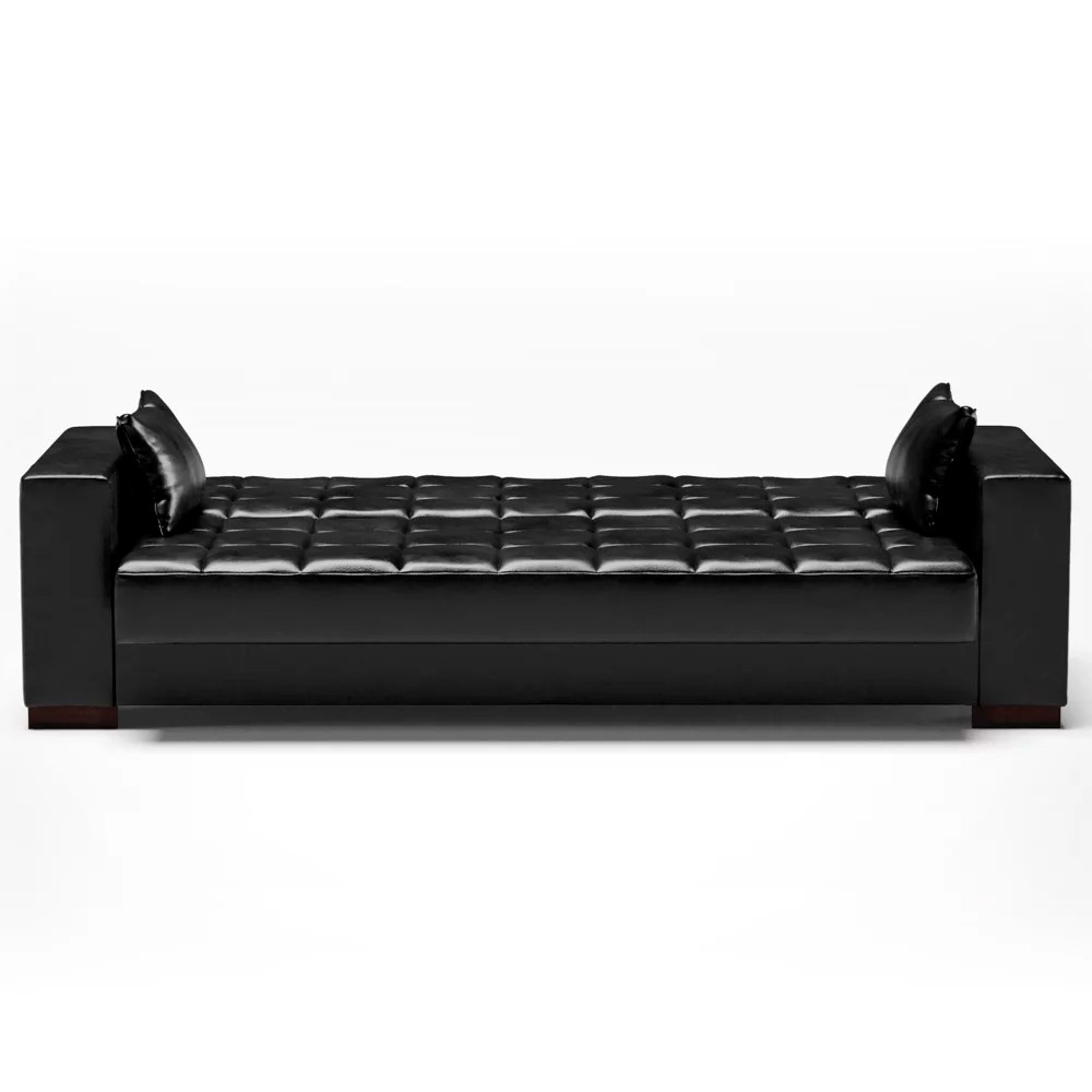 Sofá Cama para Sala de Estar Lisboa Couríssimo Preto - Ibiza