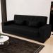 Sofá Cama para Sala de Estar Lisboa Linho Preto - Ibiza
