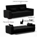Sofá Cama para Sala de Estar Lisboa Linho Preto - Ibiza