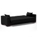 Sofá Cama para Sala de Estar Lisboa Linho Preto - Ibiza