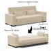 Sofá Cama para Sala de Estar Lisboa Suede Bege - Ibiza