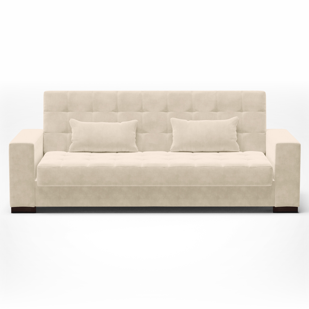 Sofá Cama para Sala de Estar Lisboa Suede Bege - Ibiza