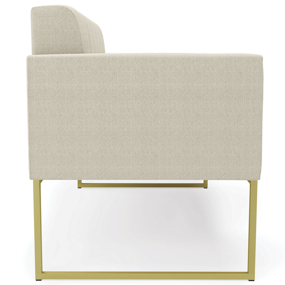 Sofá Namoradeira Base Industrial Dourado Ana Bouclé Bege - Ibiza