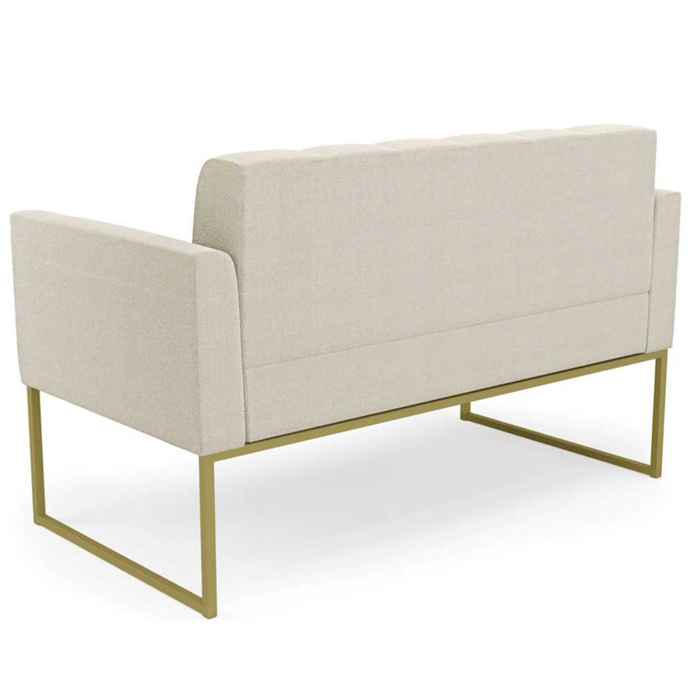 Sofá Namoradeira Base Industrial Dourado Ana Bouclé Bege - Ibiza