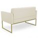 Sofá Namoradeira Base Industrial Dourado Ana Sintético Bege - Ibiza
