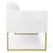Sofá Namoradeira Base Industrial Dourado Ana Sintético PU Branco - Ibiza