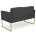 Sofá Namoradeira Base Industrial Dourado Ana Sintético Preto - Ibiza