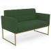 Sofá Namoradeira Base Industrial Dourado Ana Veludo Verde - Ibiza