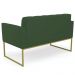 Sofá Namoradeira Base Industrial Dourado Ana Veludo Verde - Ibiza