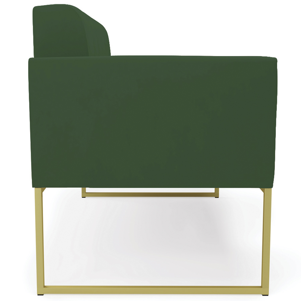 Sofá Namoradeira Base Industrial Dourado Ana Veludo Verde - Ibiza