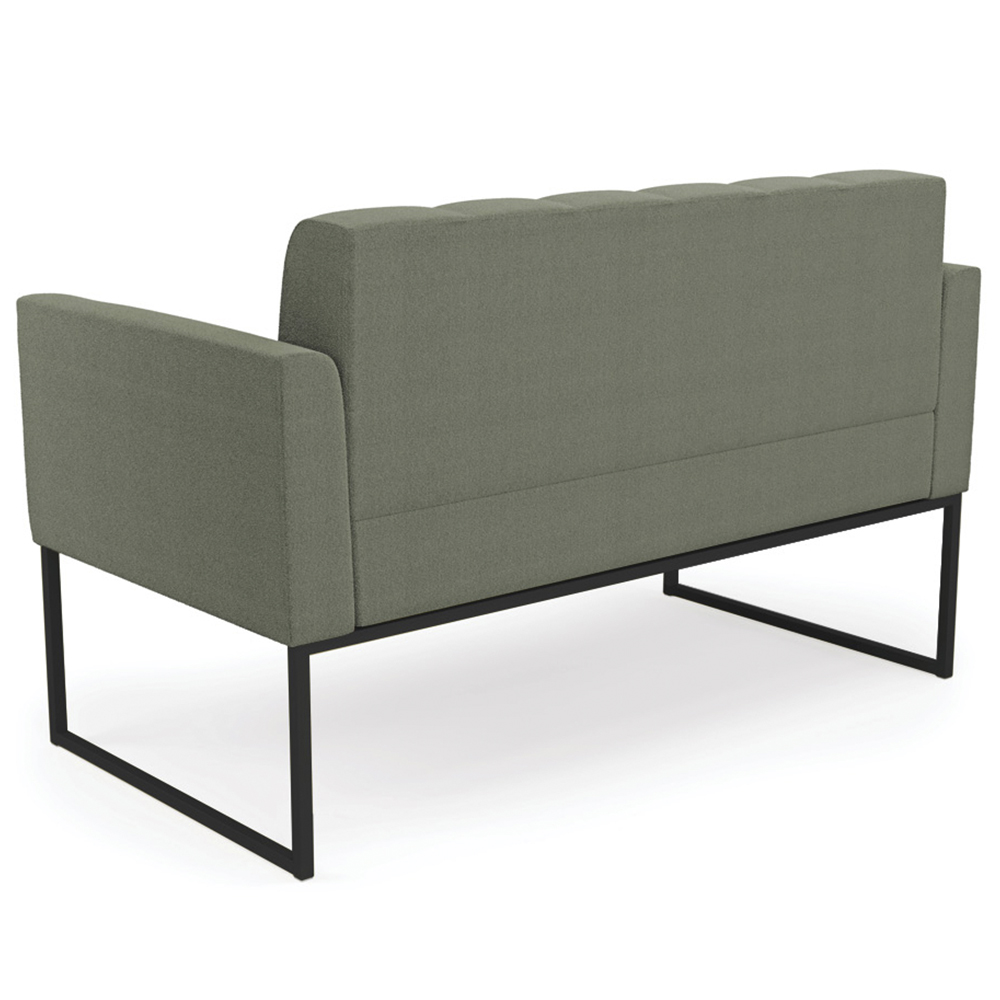 Sofá Namoradeira Base Industrial Preto Ana Bouclé Menta - Ibiza
