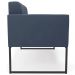 Sofá Namoradeira Base Industrial Preto Ana Suede Azul Marinho - Ibiza