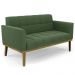 Sofá Namoradeira Base Madeira Castanho Ana Suede Verde - Ibiza