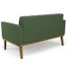 Sofá Namoradeira Base Madeira Castanho Ana Suede Verde - Ibiza