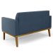 Sofá Namoradeira Base Madeira Castanho Maressa Suede Azul Marinho - Ibiza
