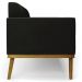 Sofá Namoradeira Base Madeira Castanho Maressa Suede Preto - Ibiza