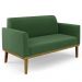 Sofá Namoradeira Base Madeira Castanho Maressa Suede Verde - Ibiza