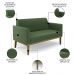 Sofá Namoradeira Base Madeira Castanho Maressa Suede Verde - Ibiza