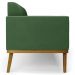 Sofá Namoradeira Base Madeira Castanho Maressa Suede Verde - Ibiza