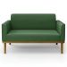 Sofá Namoradeira Base Madeira Castanho Maressa Suede Verde - Ibiza