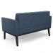 Sofá Namoradeira Base Madeira Preto Ana Suede Azul Marinho - Ibiza