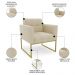 Sofá Namoradeira e 1 Poltrona Base Industrial Dourado Ana Suede Bege - Ibiza