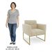 Sofá Namoradeira e 1 Poltrona Base Industrial Dourado Ana Suede Bege - Ibiza