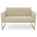 Sofá Namoradeira e 1 Poltrona Base Industrial Dourado Ana Suede Bege - Ibiza