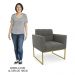 Sofá Namoradeira e 1 Poltrona Base Industrial Dourado Ana Suede Grafite - Ibiza
