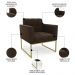 Sofá Namoradeira e 1 Poltrona Base Industrial Dourado Ana Suede Marrom - Ibiza