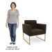 Sofá Namoradeira e 1 Poltrona Base Industrial Dourado Ana Suede Marrom - Ibiza