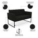 Sofá Namoradeira e 1 Poltrona Base Industrial Preto Ana Suede Preto - Ibiza