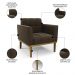 Sofá Namoradeira e 1 Poltrona Base Madeira Castanho Ana Suede Marrom - Ibiza