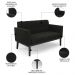 Sofá Namoradeira e 1 Poltrona Base Madeira Preto Ana Suede Preto - Ibiza