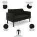 Sofá Namoradeira e 1 Poltrona Base Madeira Preto Maressa Suede Preto - Ibiza